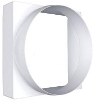 Соединитель Era квадрата D90х90 с круглым воздуховодом D100 пластик белый картинка